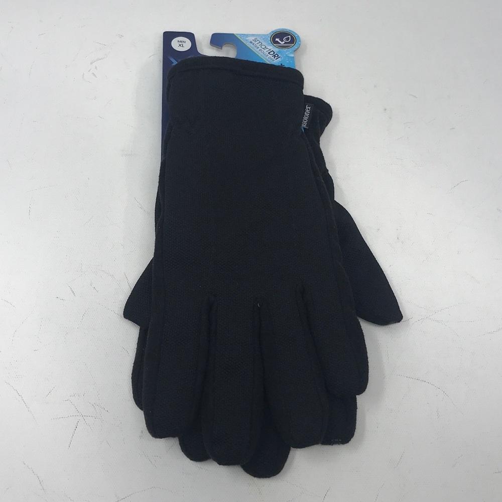 Isotoner SmartDRI + SmarTouch Gloves, Size XL - Black Men's
